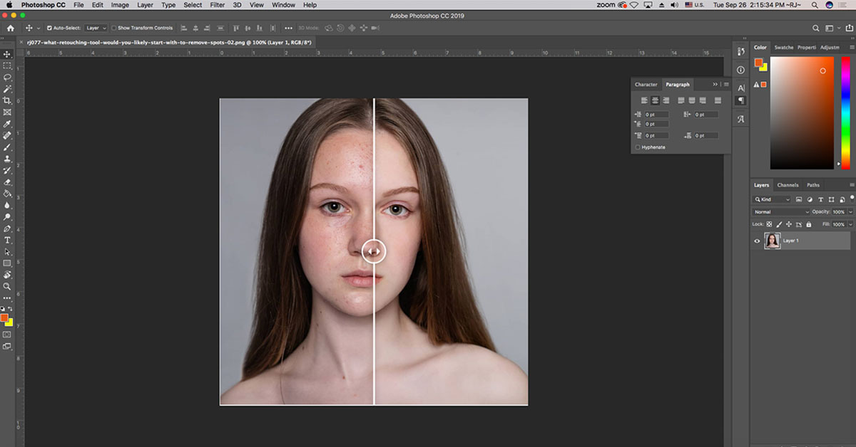 What Retouching Tool Would You Likely Start With to Remove Spots?