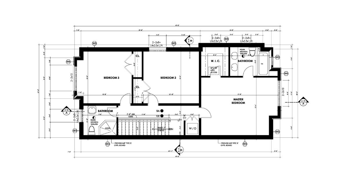 2D Black and White Floor Plan