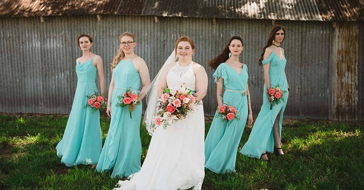 First Look With Bridesmaids