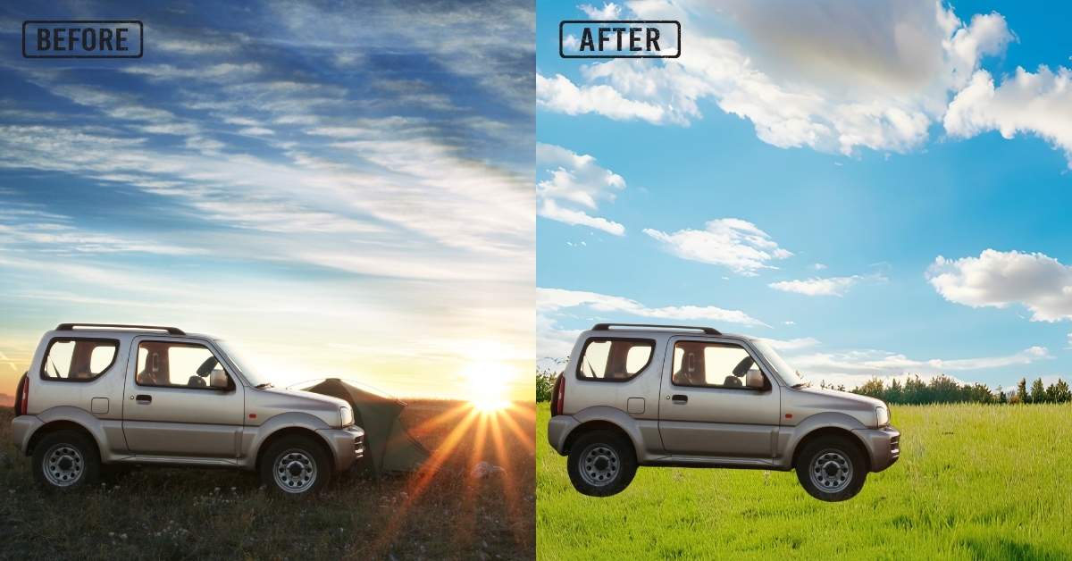 Sky Replacement for Car Photographs