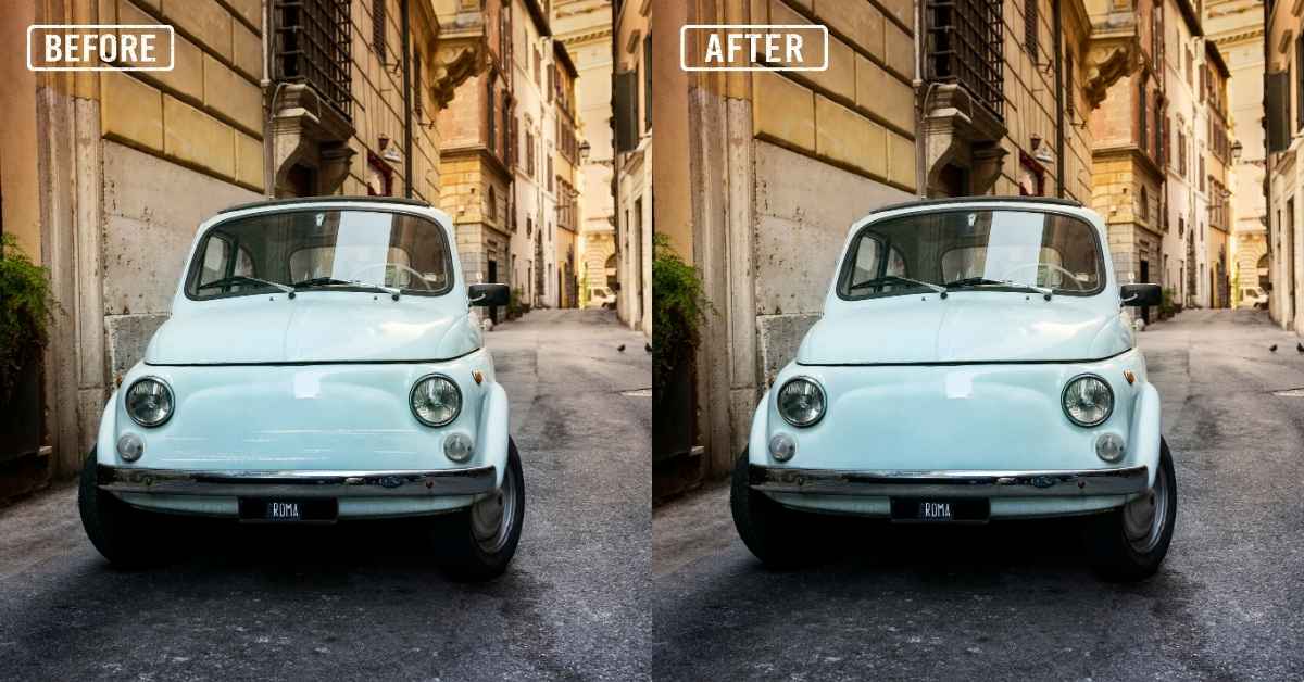 Spot Removal from Vehicle Pictures